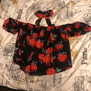 Flowy off the shoulder top with choker